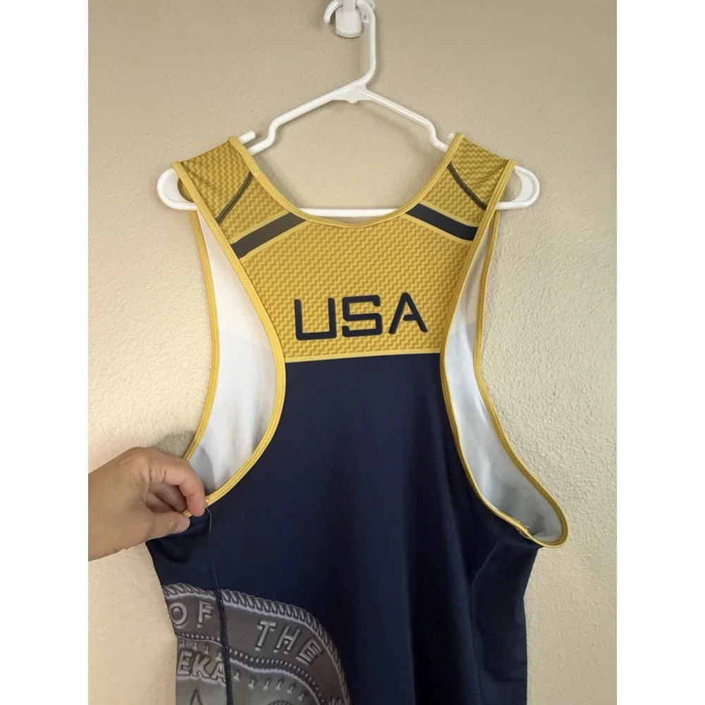 Nike CA USA Wrestling Singlet Women's XXL Navy Gold State Seal Fargo Team
